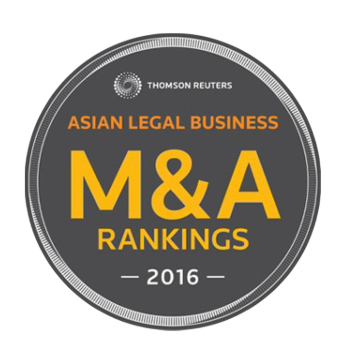 Asian Legal Business 2016 - M&A Rangkings